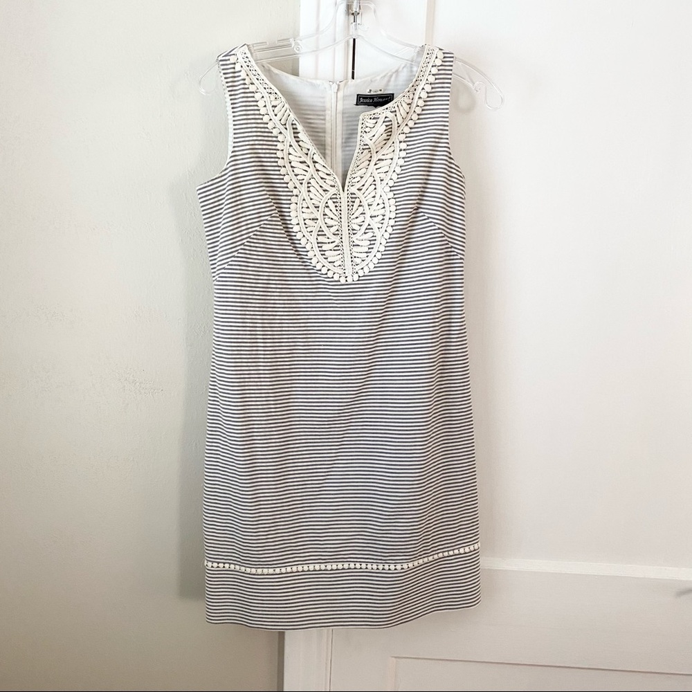 Jessica Howard | Preppy Striped Embellished Dress